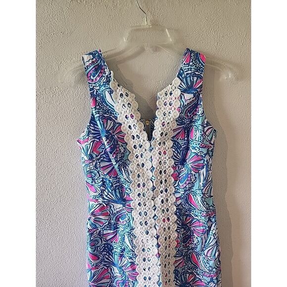 Lilly Pulitzer 20th Anniversary Collection Sleeveless Dress Size 2 Pink Blue - Picture 2 of 5